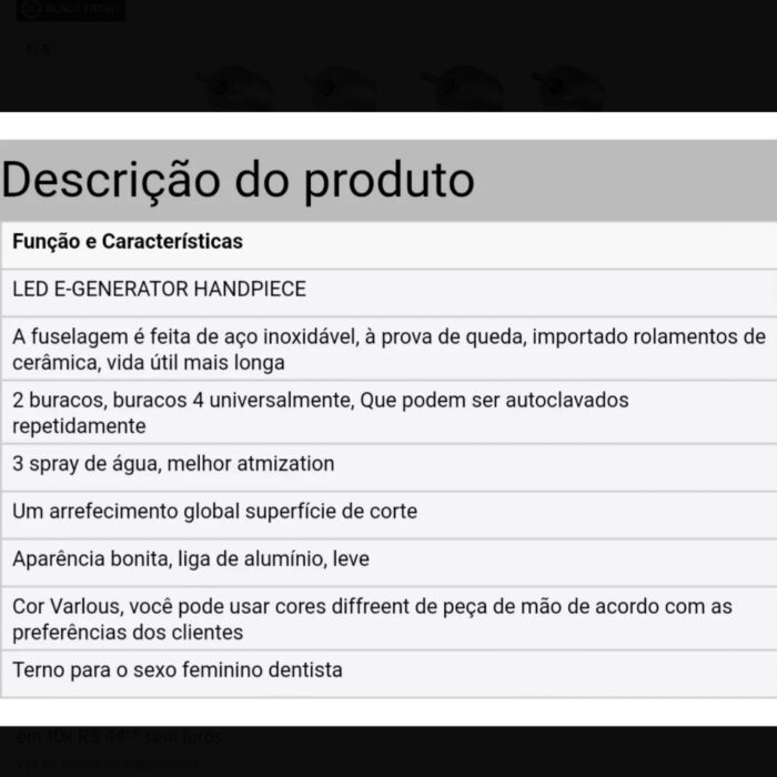 Caneta Colorida Alta Rotação Led e Rolamento Cerâmico